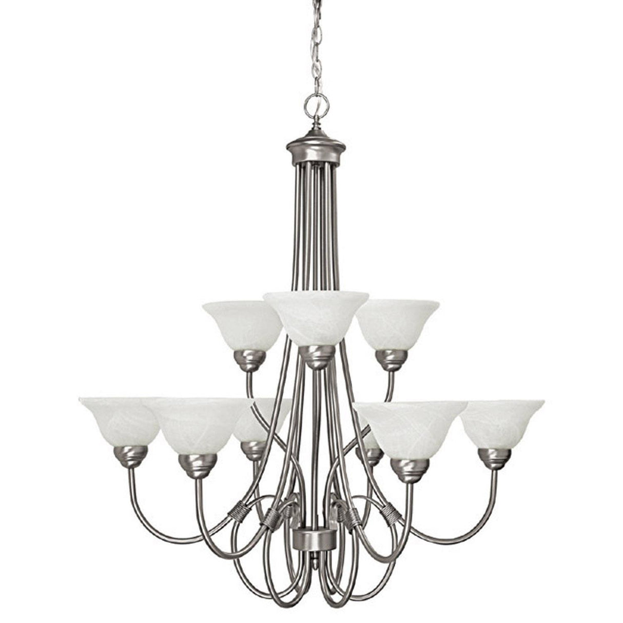 Capital Lighting 3229MN-220 Hometown 9 Light Chandelier Matte Nickel