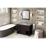 Jeffrey Alexander VKITAST48ESSGR 48" Espresso Astoria Vanity, Steel Grey Cultured Marble Vanity Top, undermount rectangle bowl