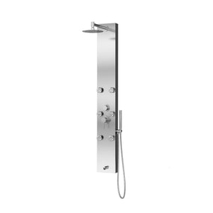 PULSE ShowerSpas 1042-SSB-1.8GPM Monterey ShowerSpa Panel with 8" Rain Showerhead, 6 Body Spray Jets, Hand Shower and Tub Spout, Brushed Stainless Steel with Brushed Nickel Fixtures, 1.8 GPM