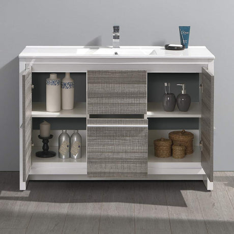 Fresca FCB8148GO-I Fresca Allier 48" Gray Oak Modern Bathroom Cabinet w/ Sink