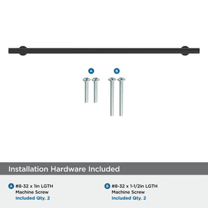 Amerock BP37391FB Matte Black Cabinet Pull 12-5/8 in (320 mm) Center-to-Center Cabinet Handle Radius Drawer Pull Kitchen Cabinet Handle Furniture Hardware