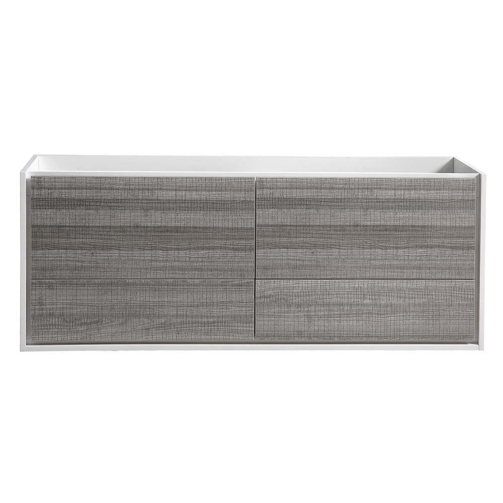 Fresca FCB9260RNW-D Fresca Catania 60" Rustic Natural Wood Wall Hung Double Sink Modern Bathroom Cabinet