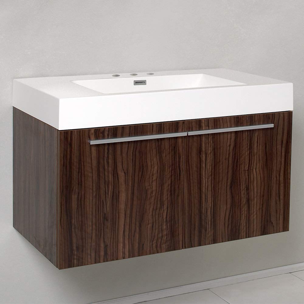 Fresca FCB8090WH-I Fresca Vista 36" White Modern Bathroom Base Cabinet w/ Integrated Sink