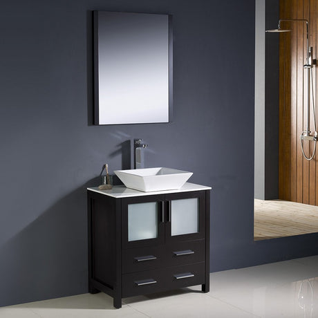 Fresca FVN6230ES-VSL Fresca Torino 30" Espresso Modern Bathroom Vanity w/ Vessel Sink