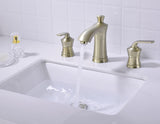 8 Inch 2 Handle Bathroom Faucet Brass Brushed Gold Widespread Vanity Basin Sink Faucet, Traditional Style
