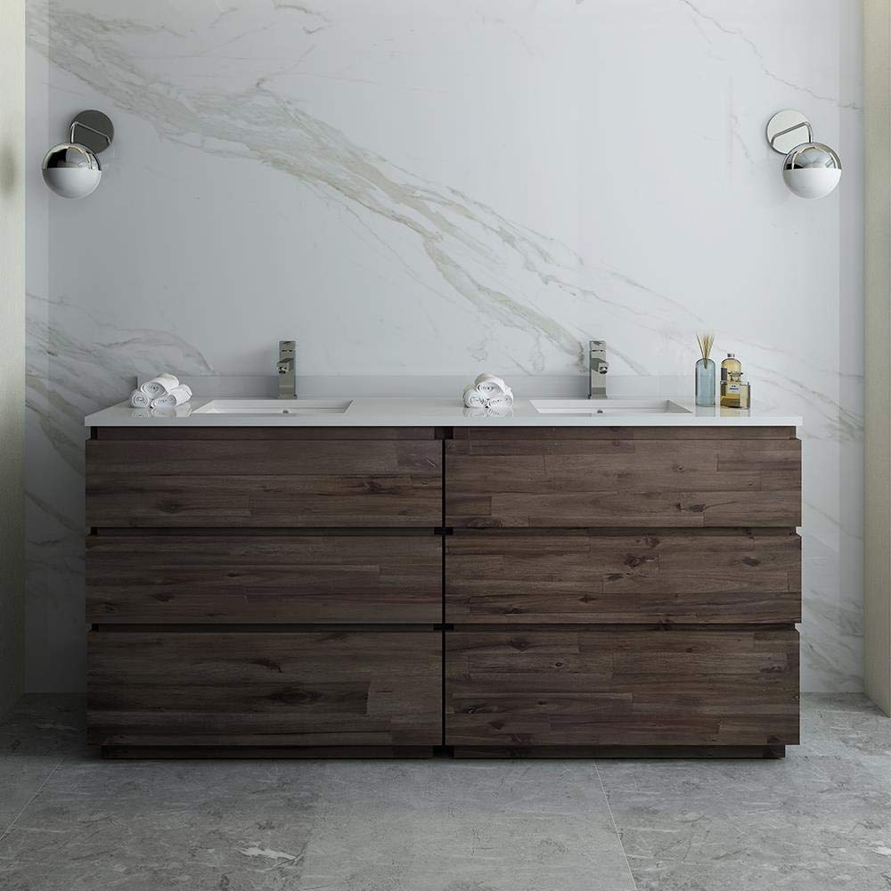 Fresca FCB31-3636ACA-FC Fresca Formosa 70" Floor Standing Double Sink Modern Bathroom Cabinet