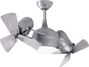 Matthews Fan DGLK-BN-WDBW Dagny 360° double-headed rotational ceiling fan with light kit in Brushed Nickel finish with solid barn wood blades.