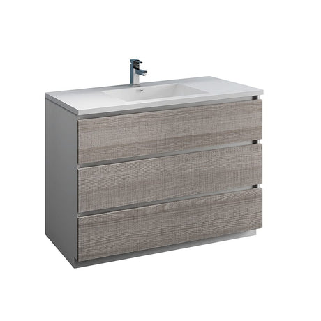 Fresca FCB9348MGO-I Fresca Lazzaro 48" Gray Wood Free Standing Modern Bathroom Cabinet w/ Integrated Sink