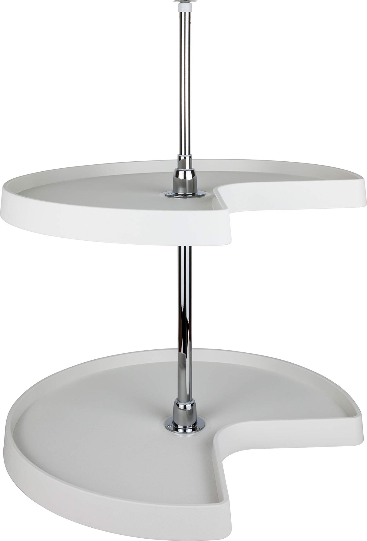 Hardware Resources PLSMK32 32" Kidney Two-Shelf Plastic Lazy Susan Set with Chrome Hubs