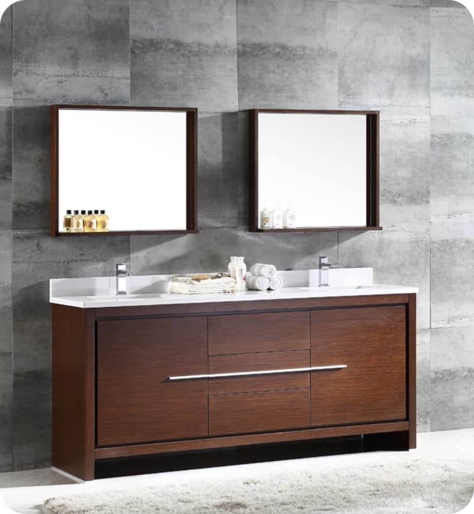 Fresca FCB8172WG Fresca Allier 72" Wenge Brown Modern Double Sink Bathroom Cabinet