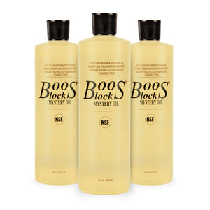John Boos MYS-3 16 Oz All Natural Moisture Care for Wood Kitchen Cutting Boards, Chopping Block & Countertops, Food Safe Charcuterie Essential (3 Pack) CASE OF MYSTERY OIL 3X16OZ BOTTLES