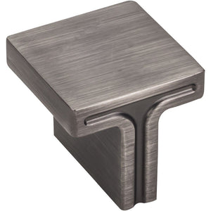 Jeffrey Alexander 867L-BNBDL 1-1/8" Overall Length Brushed Pewter Square Anwick Cabinet Knob