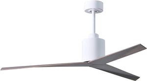 Matthews Fan EK-WH-OO Eliza 3-blade paddle fan in Gloss White finish with old oak all-weather ABS blades. Optimized for wet locations.