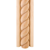 Hardware Resources MC5POP 1-1/16" D x 2-3/4" H Poplar Rope Corner Moulding