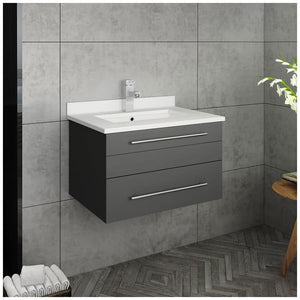 Fresca FCB6124GR-UNS-CWH-U Gray Wall Hung Bathroom Cabinet