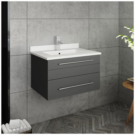 Fresca FCB6124GR-UNS-CWH-U Gray Wall Hung Bathroom Cabinet