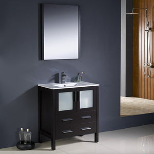 Fresca FVN6230ES-UNS Fresca Torino 30" Espresso Modern Bathroom Vanity w/ Integrated Sink
