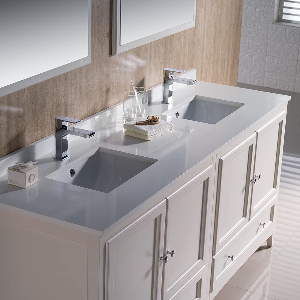 Fresca FVN20-3636GR Fresca Oxford 72" Gray Traditional Double Sink Bathroom Vanity