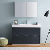 Fresca FVN8448GG Fresca Valencia 48" Dark Slate Gray Free Standing Modern Bathroom Vanity w/ Medicine Cabinet