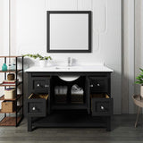 Fresca FVN2348BL Fresca Manchester 48" Black Traditional Bathroom Vanity w/ Mirror