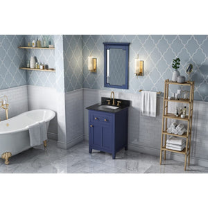 Jeffrey Alexander VKITCHA24BLBGR 24" Hale Blue Chatham Vanity, Black Granite Vanity Top, undermount rectangle bowl