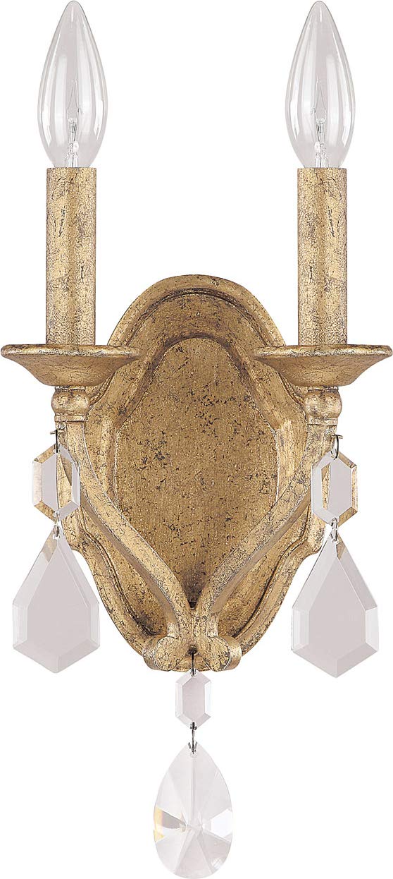 Capital Lighting 1617AG-CR Blakely 2 Light Sconce Antique Gold