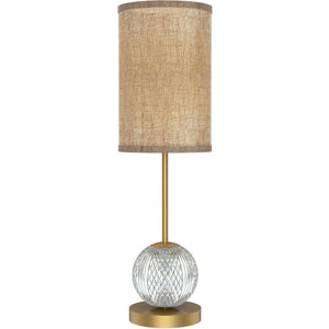 Alora TL321201NBWL MARNI LED 1 LIGHT TABLE LAMP NATURAL BRASS W/ NATURAL LINEN SHADE 10W 120VAC WITH LED DRIVER 3000K 90CRI