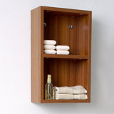 Fresca FST8092TK Fresca Teak Bathroom Linen Side Cabinet w/ 2 Open Storage Areas