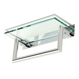 Ginger Surface 12" Tempered Glass Bathroom Shelf with Towel Bar - 2819RT-12/PC - Polished Chrome