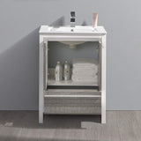 Fresca FCB8125WH-I Fresca Allier 24" White Modern Bathroom Cabinet w/ Sink