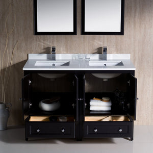 Fresca FVN20-2424ES Fresca Oxford 48" Espresso Traditional Double Sink Bathroom Vanity