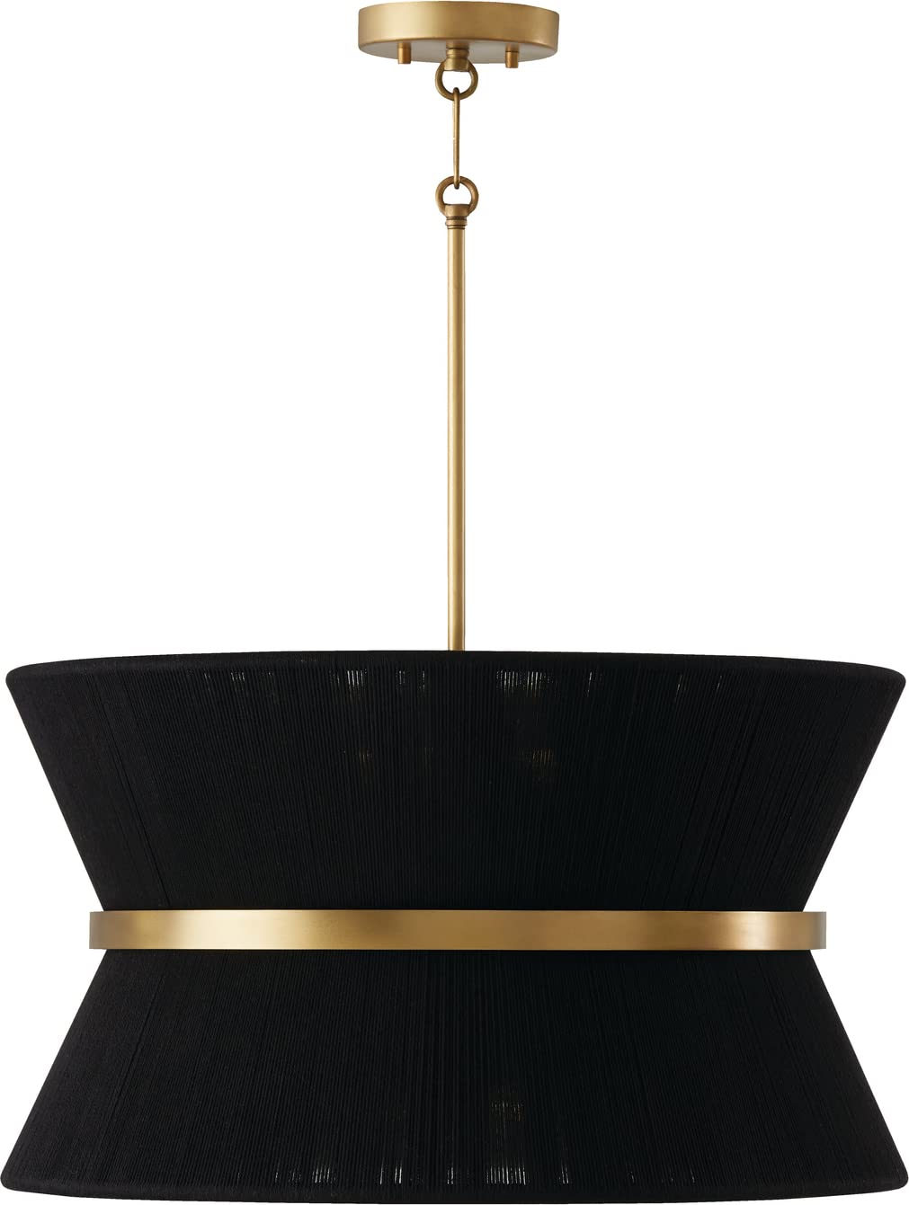 Capital Lighting 341281KP Cecilia 8 Light Pendant Black Rope and Patinaed Brass