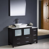 Fresca FVN62-3612ES-VSL Fresca Torino 48" Espresso Modern Bathroom Vanity w/ Side Cabinet & Vessel Sink