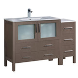 Fresca FCB62-3612GO-I Fresca Torino 48" Gray Oak Modern Bathroom Cabinet w/ Integrated Sink