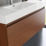 Fresca FVN8011TK Fresca Mezzo 48" Teak Wall Hung Modern Bathroom Vanity w/ Medicine Cabinet