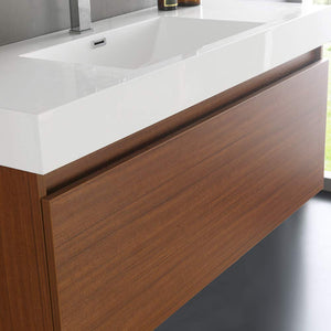 Fresca FVN8011TK Fresca Mezzo 48" Teak Wall Hung Modern Bathroom Vanity w/ Medicine Cabinet