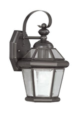 Livex Lighting 2061-07 Outdoor Wall Lantern with Clear Flat Glass Shades, Bronze