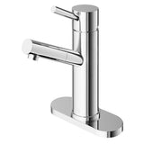 VIGO Noma 8.125 inch H Single Handle Single Hole Bathroom Sink Faucet in Chrome - Bathroom Sink Faucet with Deck Plate VG01009CHK1