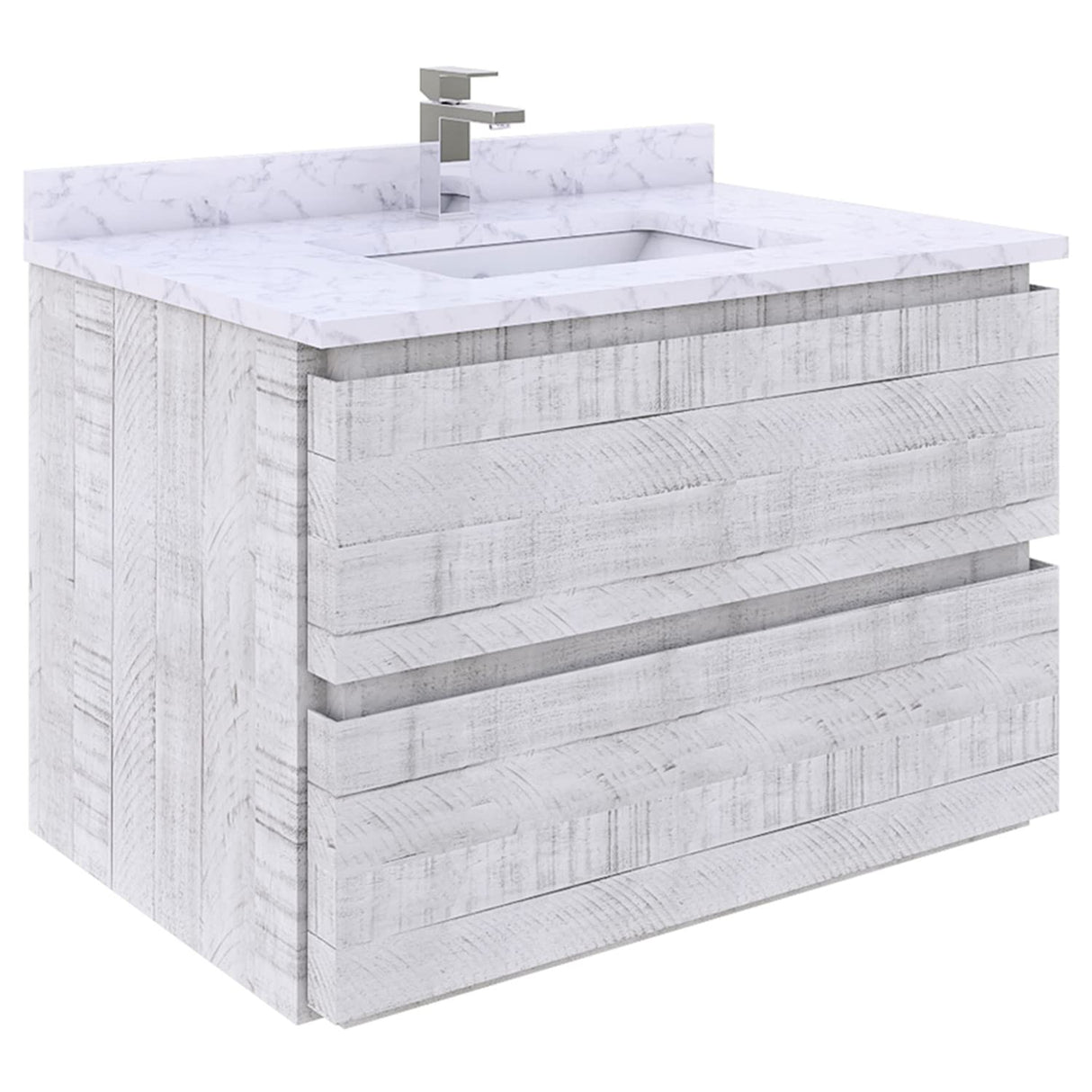 Fresca FCB3130RWH Fresca Formosa 29" Wall Hung Modern Bathroom Cabinet in Rustic White