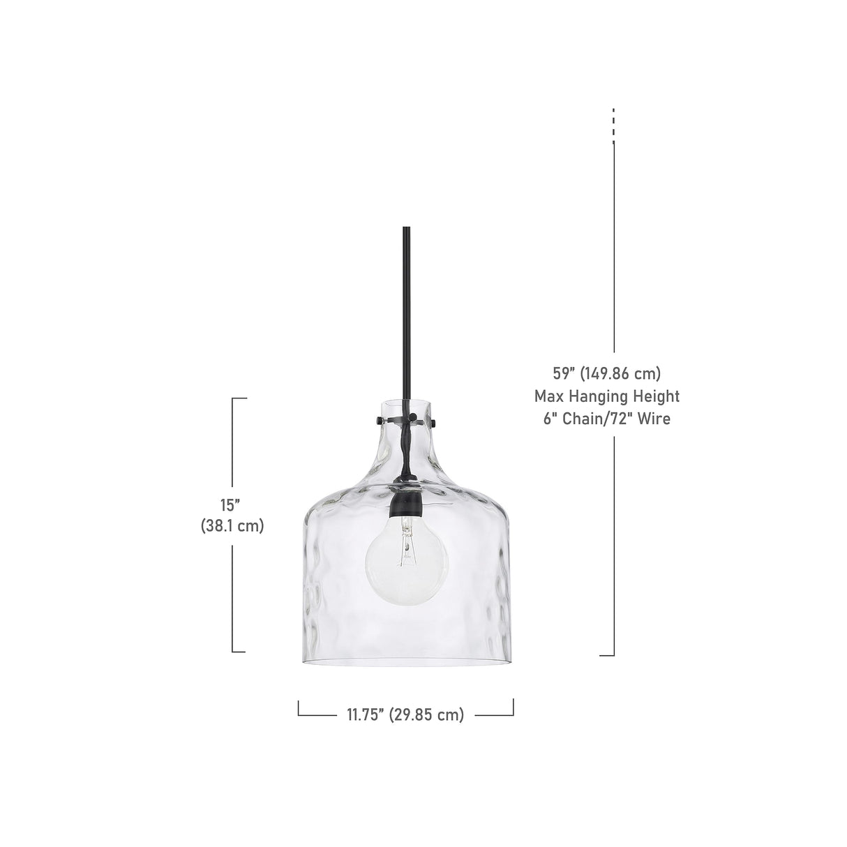 Capital Lighting 325717MB Crawford 1 Light Pendant Matte Black