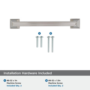 Amerock Cabinet Pull Satin Nickel 5-1/16 inch (128 mm) Center to Center Mulholland 1 Pack Drawer Pull Drawer Handle Cabinet Hardware