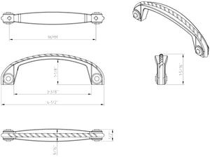 Jeffrey Alexander Z261-96-SN 96 mm Center-to-Center Satin Nickel Rope Rhodes Cabinet Pull