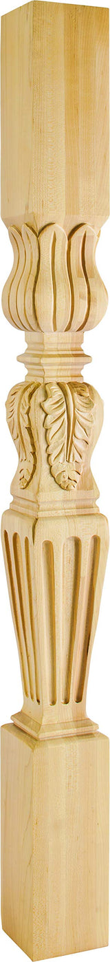 Hardware Resources P27-3.5-WB 3-1/2" W x 3-1/2" D x 35-1/2" H White Birch Fluted Post