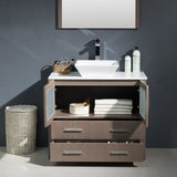 Fresca FVN6236GO-VSL Fresca Torino 36" Gray Oak Modern Bathroom Vanity w/ Vessel Sink