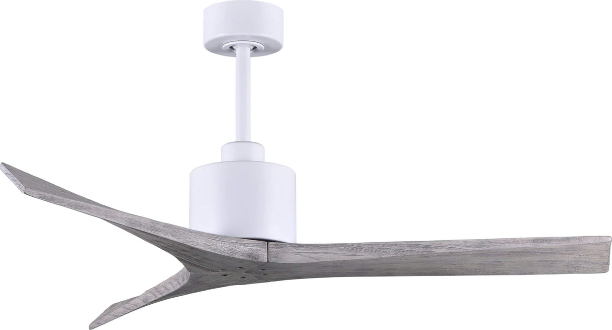 Matthews Fan MW-MWH-BW-52 Mollywood 6-speed contemporary ceiling fan in Matte White finish with 52” solid barn wood tone blades