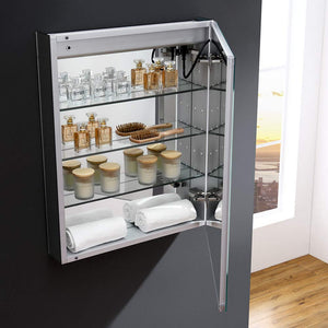 Fresca FMC012430-R Fresca Tiempo 24" Wide x 30" Tall Bathroom Medicine Cabinet w/ LED Lighting & Defogger