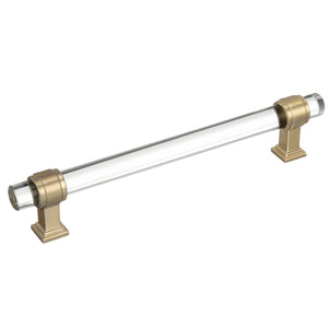Amerock Cabinet Pull Clear/Golden Champagne 6-5/16 inch (160 mm) Center to Center Glacio 1 Pack Drawer Pull Drawer Handle Cabinet Hardware
