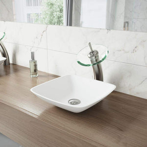 VIGO Waterfall 11.5 inch H Single Hole Single Handle Bathroom Faucet in Brushed Nickel - Vessel Sink Faucet VG03002BN