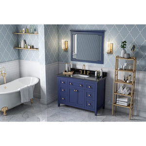 Jeffrey Alexander VKITCHA48BLBGR 48" Hale Blue Chatham Vanity, Black Granite Vanity Top, undermount rectangle bowl