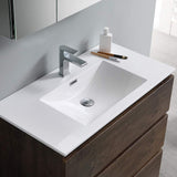 Fresca FCB9336MGO-I Fresca Lazzaro 36" Gray Wood Free Standing Modern Bathroom Cabinet w/ Integrated Sink